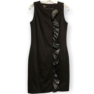 Bagatelle dress with faux leather ruffle detail